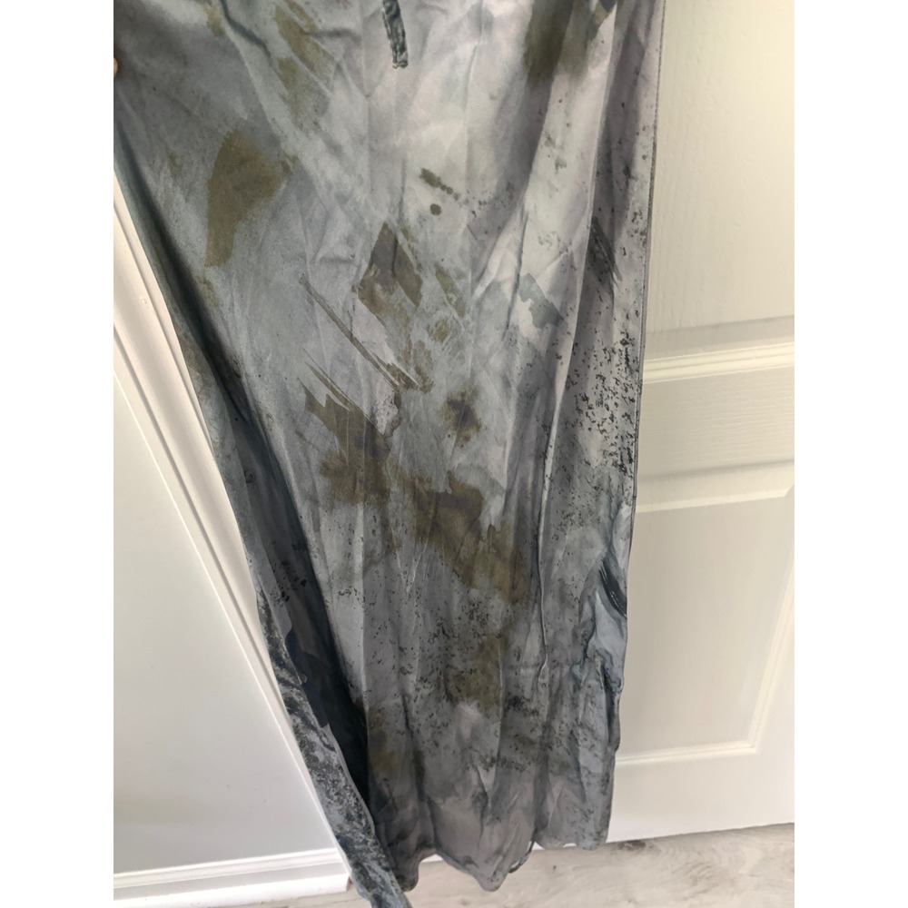 Topshop Cowl Neck Abstract Marble Print Midi Dress Grey Blue US 4 F105977 - Picture 11 of 11